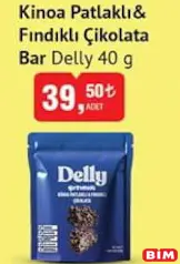 DELLY KİNOA PATLAKLI & FINDIKLI ÇİKOLATA BAR 40 G DELLY KİNOA PATLAKLI & FINDIKLI ÇİKOLATA BAR 40 G